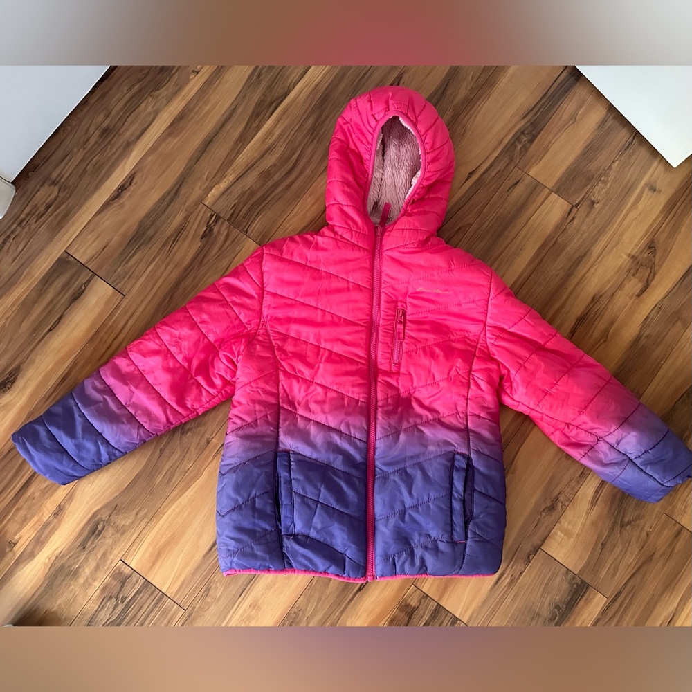 Eddie Bauer Kids Gradient Pink and Purple Puffer Jacket